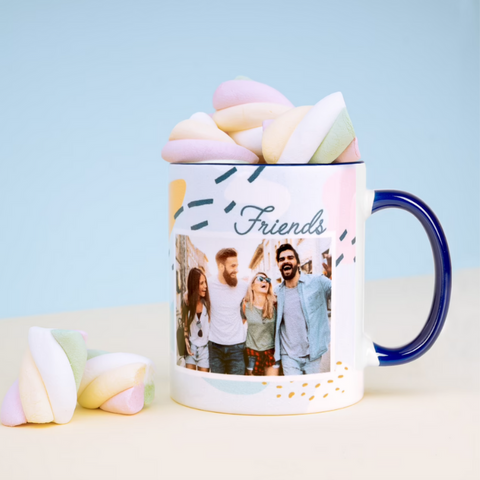 Taza Blanca Cerámica Colores Personalizada