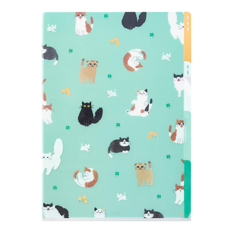Carpeta Transparente de 3 Bolsillos (A4) – Gatos A