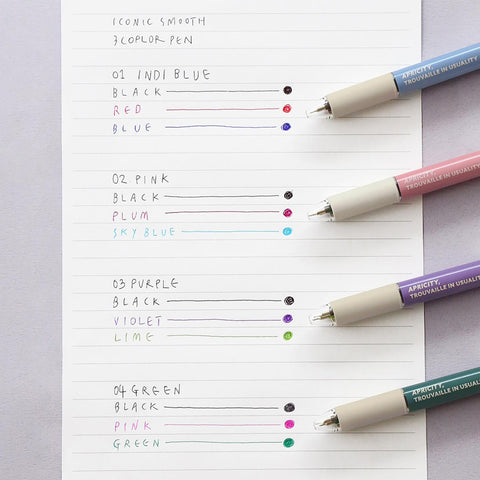 Smooth 3-Color Pen 0.38 01 Indi Blue