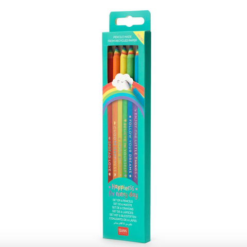 Set de 6 lápices de grafito de papel reciclado