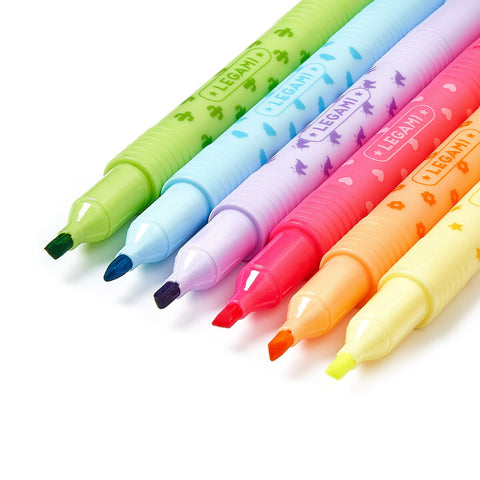 Set de 6 subrayadores borrables