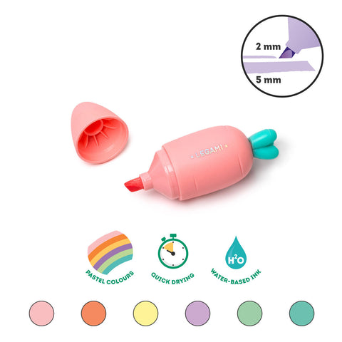 Set de 6 mini subrayadores pastel