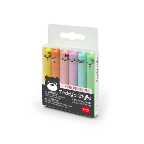 Set de 6 mini subrayadores - Teddy's Style