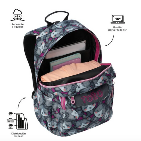 Mochila Acuareles - Kitten Rose Totto