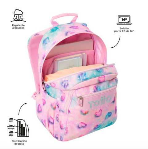 Mochila Acuareles Glitter - Shiny Heart Totto
