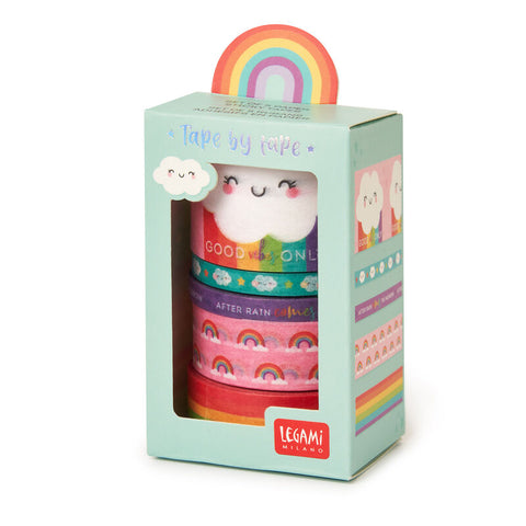 Set de 5 cintas adhesivas de papel - Arcoíris