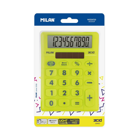 Calculadora sobremesa 10 dígitos Acid Amarillo MILAN