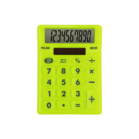 Calculadora sobremesa 10 dígitos Acid Amarillo MILAN