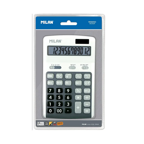 Calculadora Gris 12 dígitos MILAN