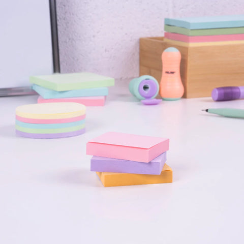 3 blocs notas adhesivas removibles colores pastel