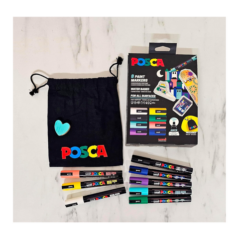 Set Uni Posca PC5M 1,8-2,5 mm 8 pcs + Bolsa de Regalo (Edición Limitada)