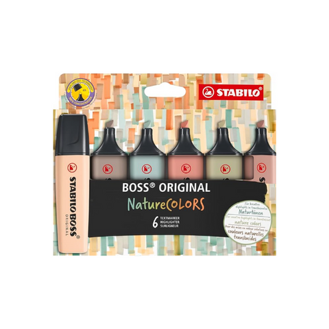 Estuche de 6 Marcadores Nature Vibes BOSS ORIGINAL Stabilo