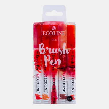 Rotuladores Ecoline Brush Pen Set 5 Colores Red