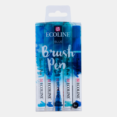 Rotuladores Ecoline Brush Pen Set 5 Colores Blue