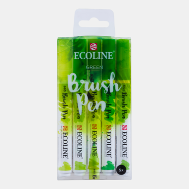 Rotuladores Ecoline Brush Pen Set 5 Colores Green