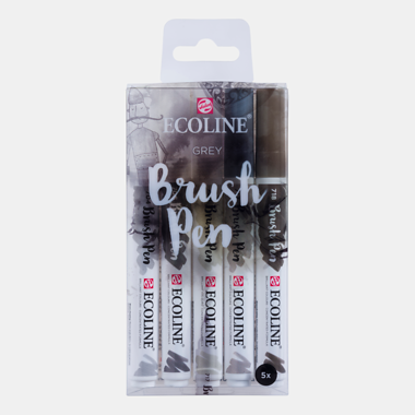 Rotuladores Ecoline Brush Pen Set 5 Colores Grey