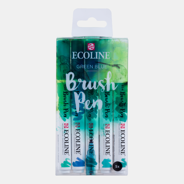 Rotuladores Ecoline Brush Pen Set 5 Colores Green Blue