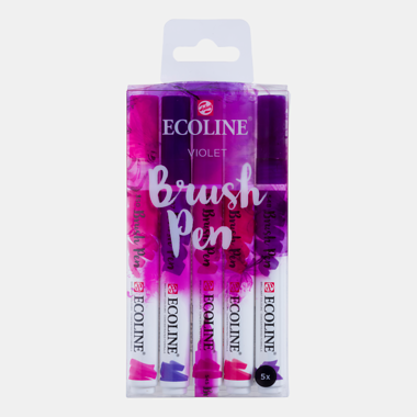 Rotuladores Ecoline Brush Pen Set 5 Colores Violet