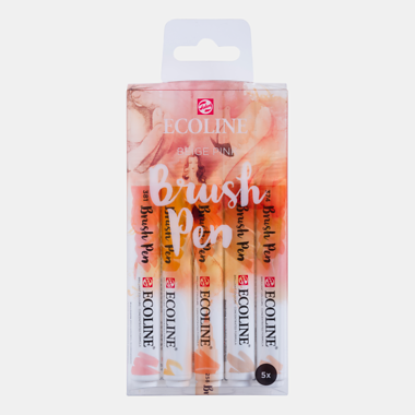 Rotuladores Ecoline Brush Pen Set 5 Colores Beige Pink