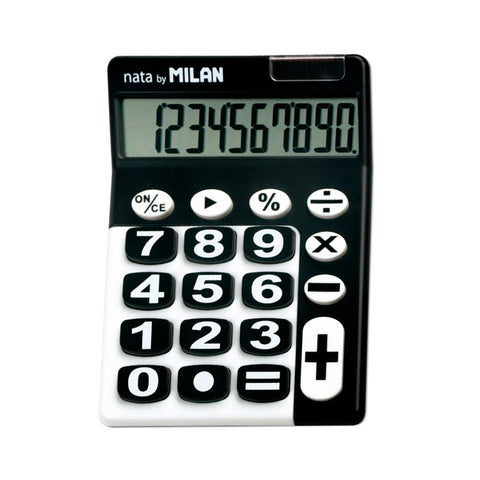 CALCULADORA DE SOBREMESA 10 DÍGITOS NEGRO Y BLANCO MILAN