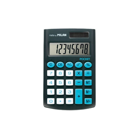 CALCULADORA DE BOLSILLO 8 DÍGITOS NEGRA MILAN