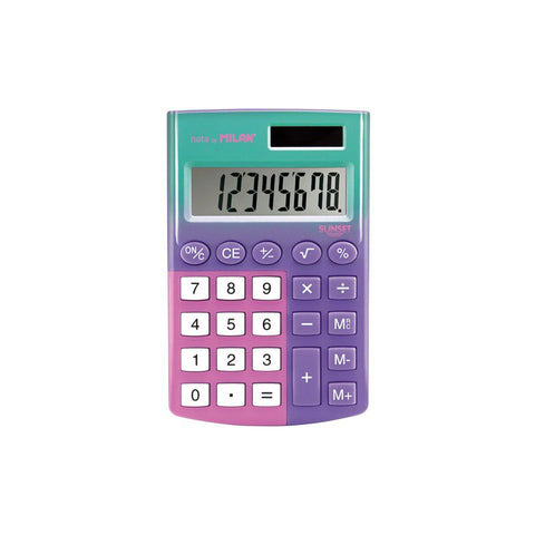 CALCULADORA DE BOLSILLO 8 DÍGITOS LILA-ROSA