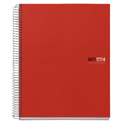 NOTEBOOK A6 140 HOJAS CUADRICULADAS PORTADA ROJA POLIPROPILENO