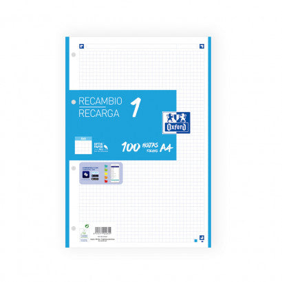 RECAMBIO 1 PAQUETE A4 100 HOJAS 5X5 90GRS
