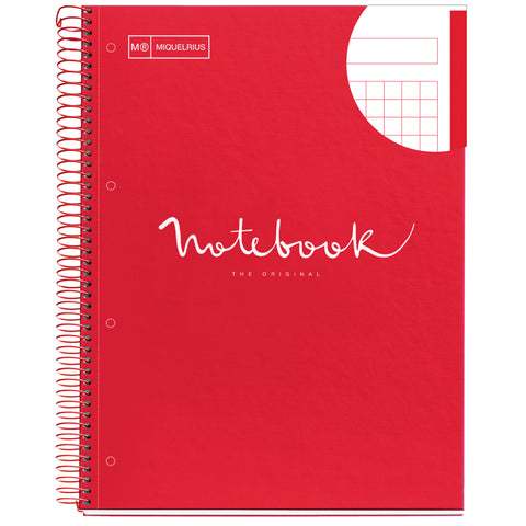 NOTEBOOK A4 80 HOJAS CUADRICULADAS ROJO