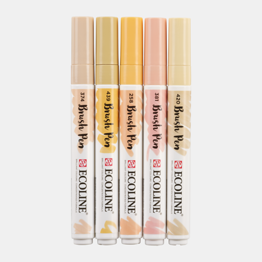 Rotuladores Ecoline Brush Pen Set 5 Colores Beige Pink
