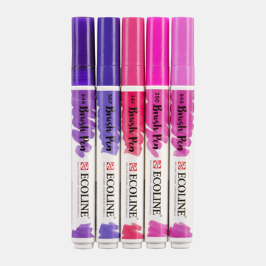 Rotuladores Ecoline Brush Pen Set 5 Colores Violet