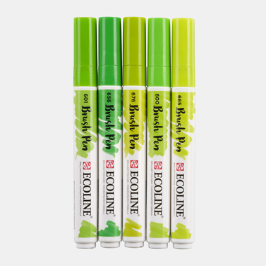 Rotuladores Ecoline Brush Pen Set 5 Colores Green