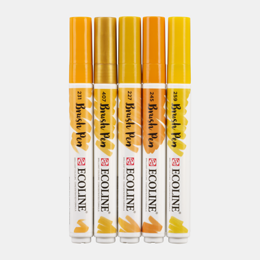 Rotuladores Ecoline Brush Pen Set 5 Colores Yellow