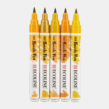 Rotuladores Ecoline Brush Pen Set 5 Colores Yellow