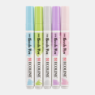 Rotuladores Ecoline Brush Pen Set 5 Colores Pastel