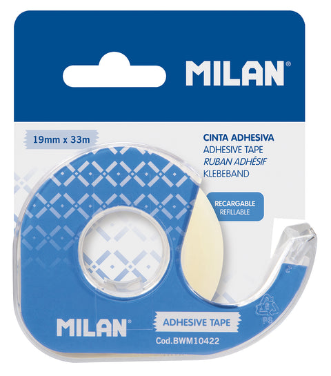 Dispensador cinta adhesiva transparente 19 mm x 33 m