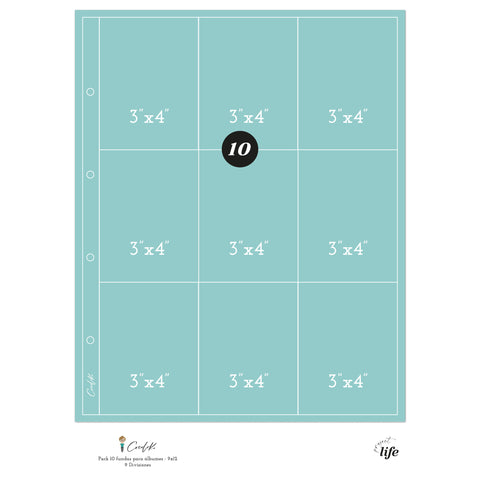 Fundas para álbumes de 9"x12" de 9 Divisiones