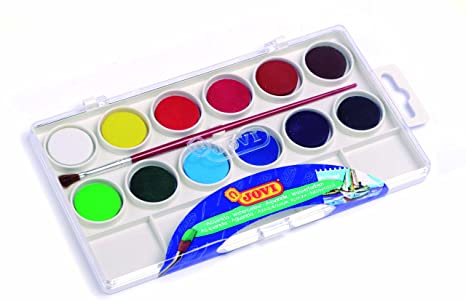 Estuche de 12 pastillas de acuarela + pincel