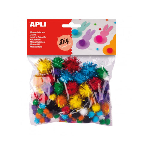 Pompones colores brillantes 78 u Apli
