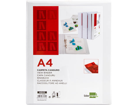 Carpeta Canguro A4 2 Anillas 25 mm Liderpapel
