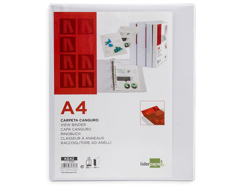 Carpeta Canguro A4 4 Anillas 25 mm Liderpapel
