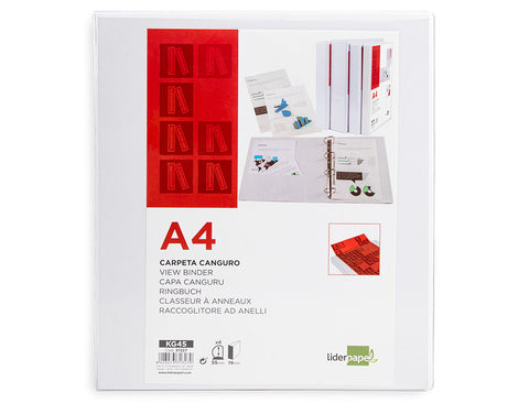 Carpeta Canguro A4 4 Anillas 55 mm Liderpapel