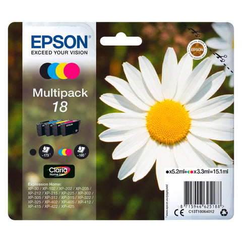 Cartucho EPSON 18 Margarita Pack 4 Colores