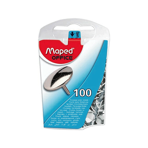 Chinchetas Punta Plana 100 Pcs Acero Niquelado Maped