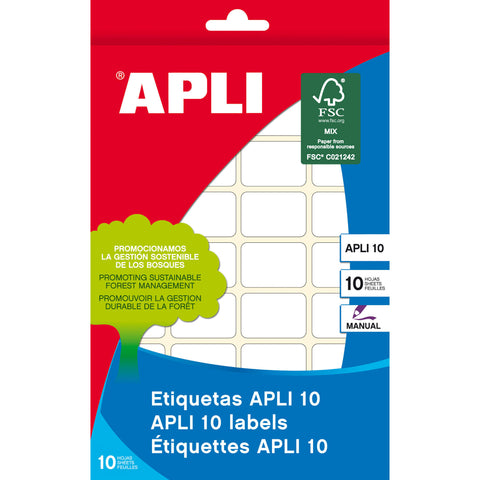 Etiquetas Apli 10 10,0 x 16,0 mm 10 hojas