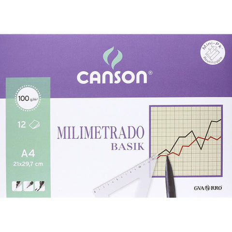 Papel Milimetrado A4 Minipack Guarro Basik 100 g Sepia 12 hojas