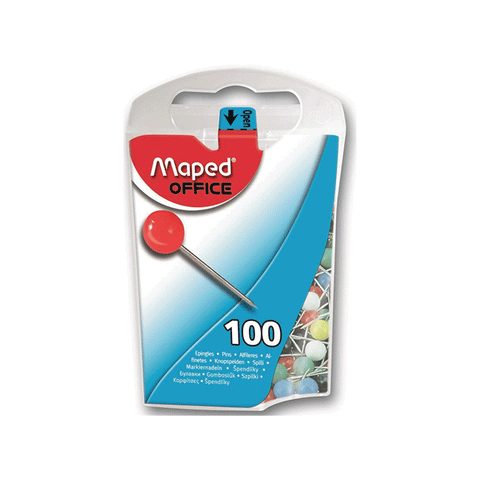 Alfileres Punta Redonda 100 Pcs Colores surtidos Maped