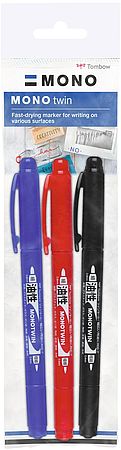 Rotulador Permanente Mono Twin de Tombow Set 3 pcs
