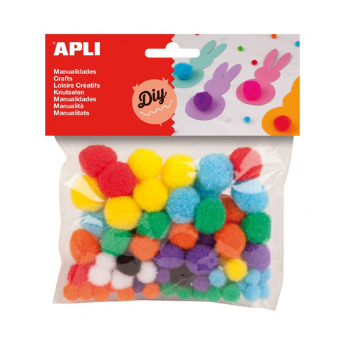 Pompones colores surtidos 78 u Apli