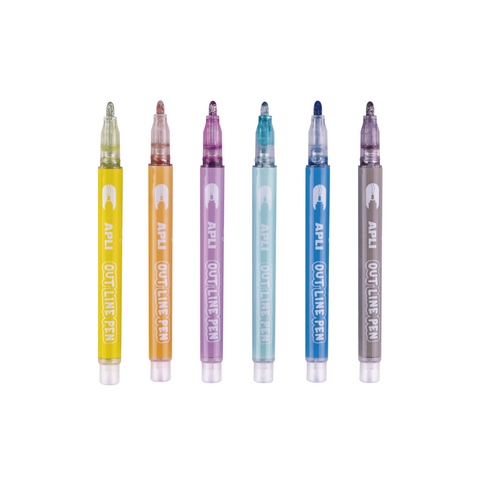 Set Rotuladores Doble Línea Metalizados 6 u Apli